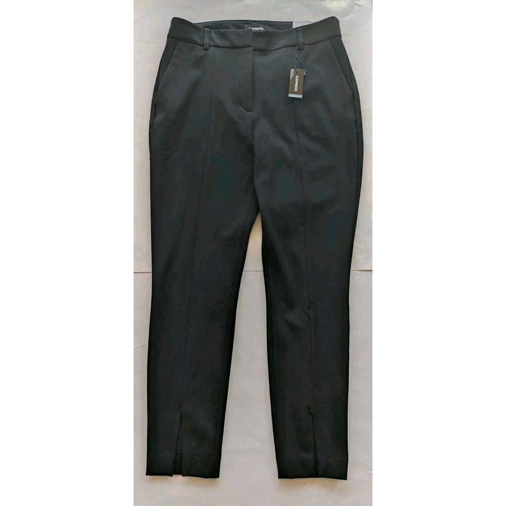 Express Cropped Skinny High Rise Pants Womens 10L Black Stretch NWT